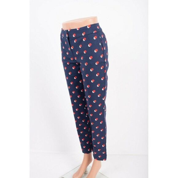 Boden Blue and Red Heart Print Trousers - Picture 2 of 9